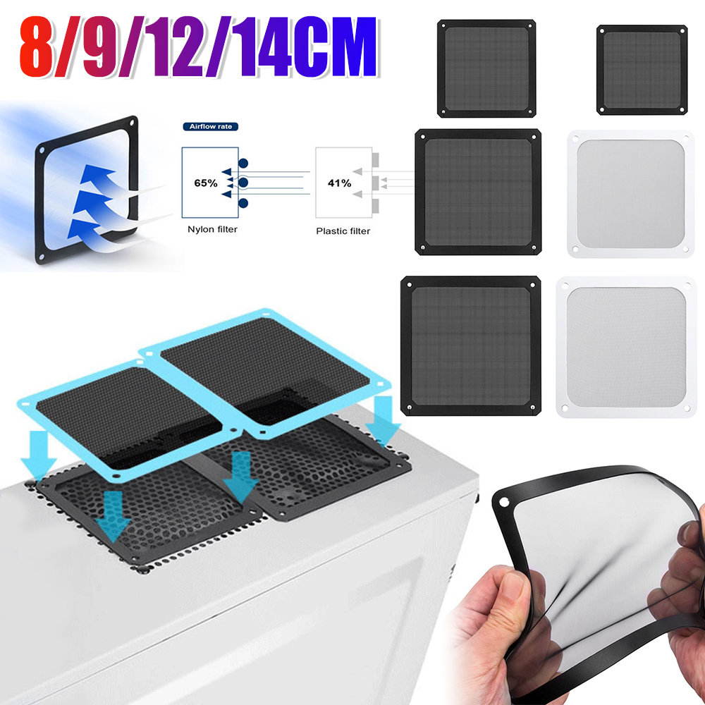 Dust Filter Pc - 1/2X 8/9/12/14cm Bingkai Magnetik Filter Debu