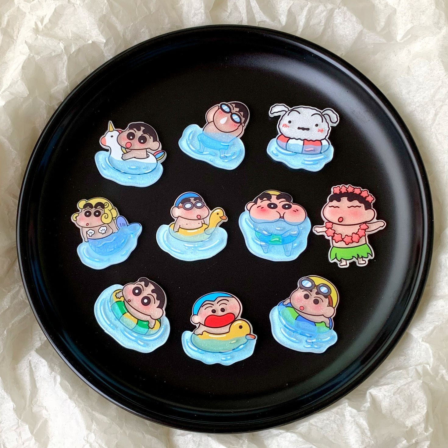 Case Fans - Aksesoris resin Crayon Shin-chan, kipas, gelas,
